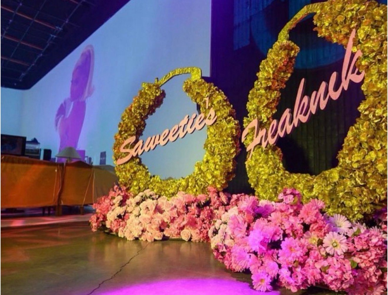 Saweetie's Freaknik — floral arch installation